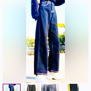 Funky People Black Flare Wide Leg Jeans